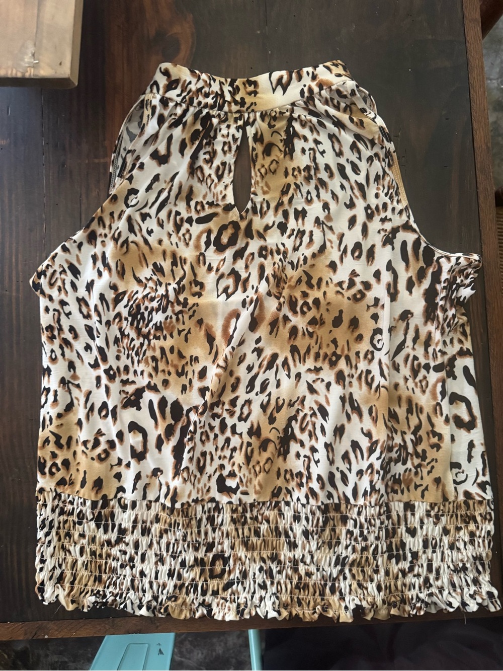 Essentials Leopard Print Halter Camisole - Brown Cream Black